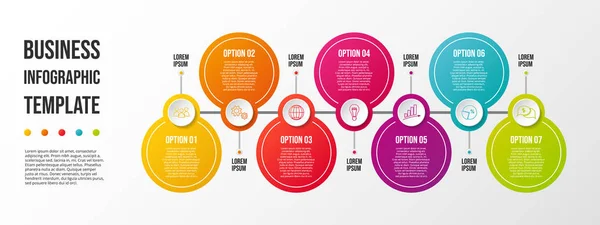 Bir Şirket Zaman Çizelgesi Ile Ikonları Simgeleri Infographic Şablon Tasarımı — Stok Vektör