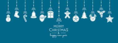 Noel dekorasyon öğeleri asma. Vektör.