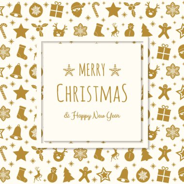 Noel şenlikli süslemeleri ile istiyor. Vektör.