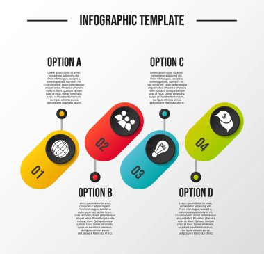 Bir şirket zaman çizelgesi ile iş ikonları/simgeleri - Infographic şablon tasarımı. Vektör