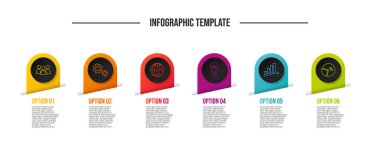 Renkli grafik iş sembolleri - Infographic şablonu ile. Vektör