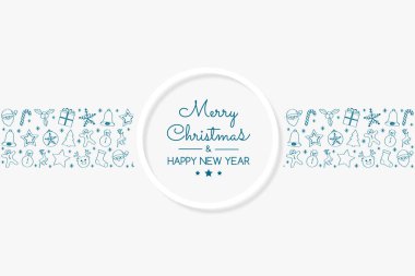 Noel dekorasyonu ile çizilmiş öğeleri ver. Vektör.