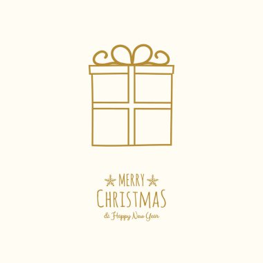 Noel tebrik kartı el ile kavramı hediye çizilmiş. Vektör.