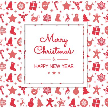 Christmas dekorasyon dilek ve elle çizilmiş öğeleri ile. Vektör.