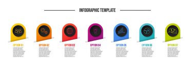 Yuvarlak Infographic şablonu - iş zaman çizelgesi. Vektör
