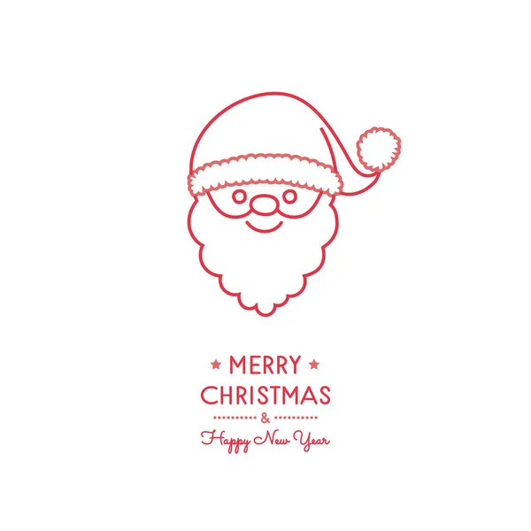 Concept Carte Voeux Noël Avec Père Noël Dessiné Main Vecteur — Image vectorielle