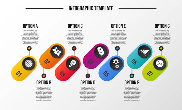 Kolorowe Infografika Symbolami Biznesowych Wektor — Wektor stockowy