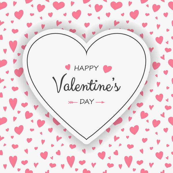 Concept of a greeting card with hearts for Valentine's Day. Vector