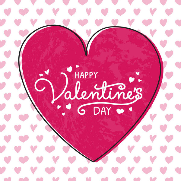 День святого Валентина - концепция рукописного текста с украшениями. Вектор
