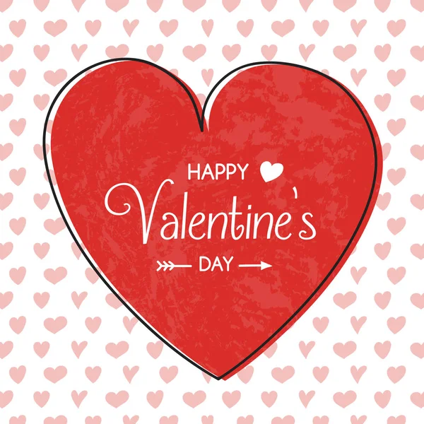 День Святого Валентина Украшение Рукописным Текстом Милые Сердца Вектор — стоковый вектор