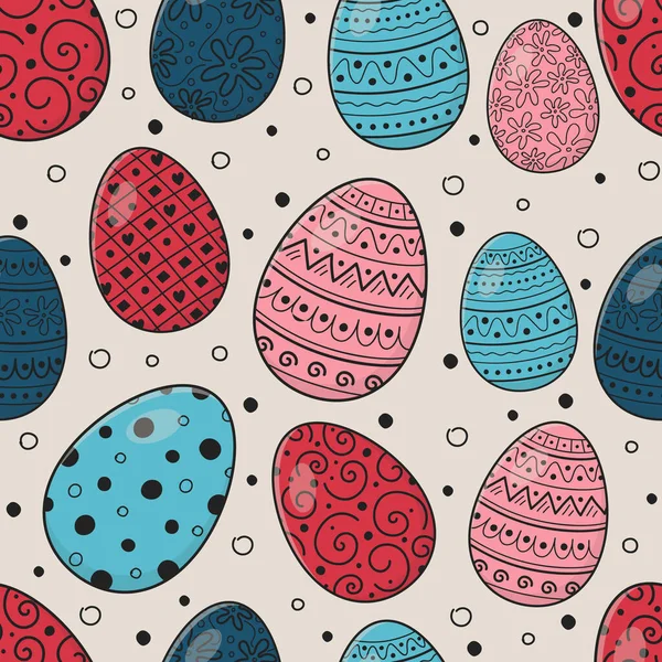 Design Easter Pattern Colorful Eggs Vector — Stock Vector