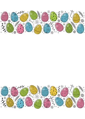 Güzel yumurta ile paskalya tebrik kartı Düzeni. Vektör