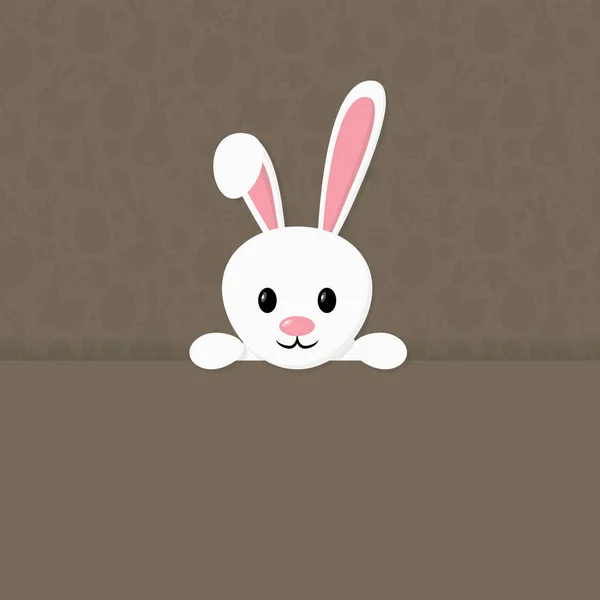 Easter Background Happy Bunny Template Postcard Vector — Stock Vector
