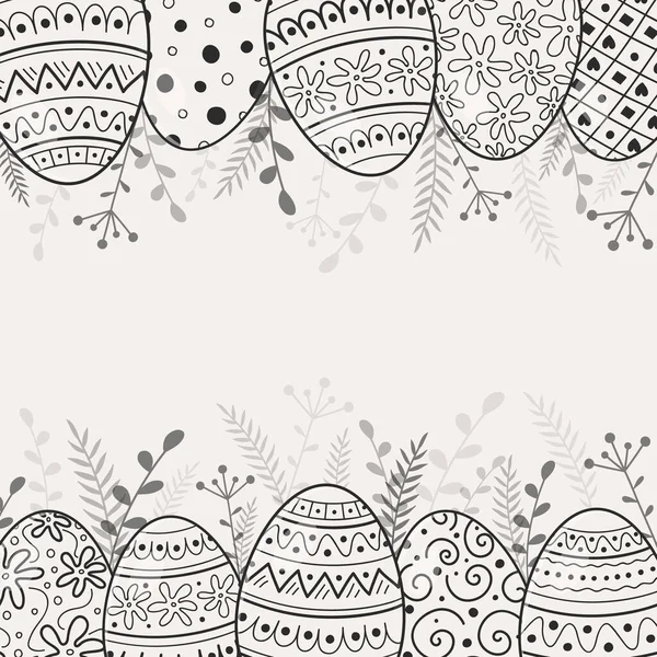 Modelo Fundo Easter Com Ovos Decorativos Copyspace Vetor — Vetor de Stock
