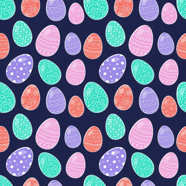 Diseño Patrón Pascua Con Huevos Colores Vector — Vector de stock