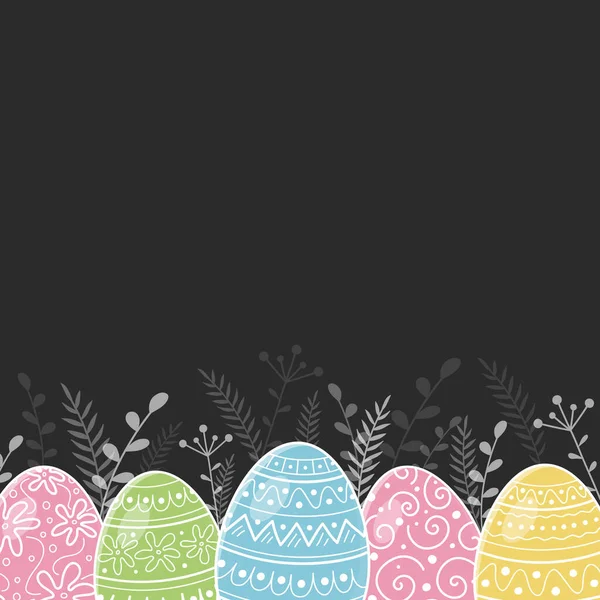 Vorlage Eines Osterhintergrundes Mit Dekorativen Eiern Und Kopierraum Vektor — Stockvektor