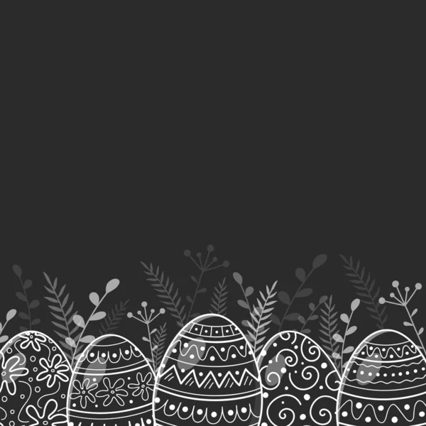 Easter Background Hand Drawn Painted Eggs Vector — Stock Vector
