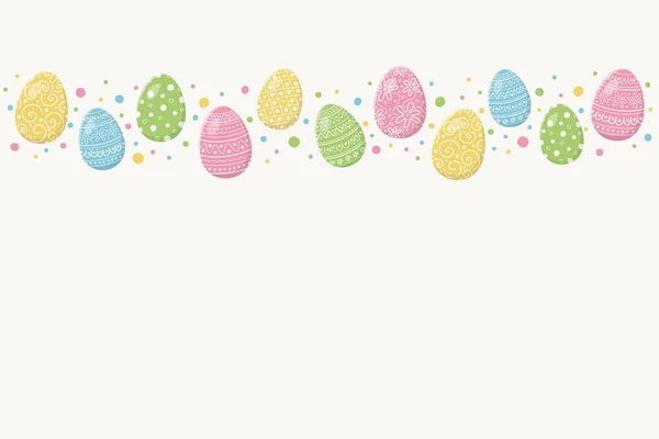 Easter Background Colourful Eggs Layout Poster Empty Frame Vector — Stock Vector