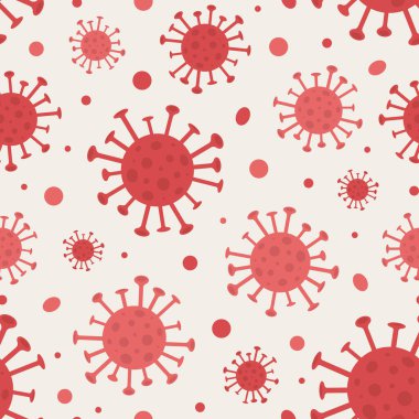 Coronavirus - kusursuz desen. COVID-19 adında yeni bir hastalık salgını. Tehlikeli bir virüs. Vektör illüstrasyonu