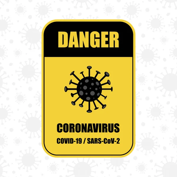 Tanda Bahaya Konsep Coronavirus Penyakit Baru Covid Wabah Berbahaya Ilustrasi - Stok Vektor