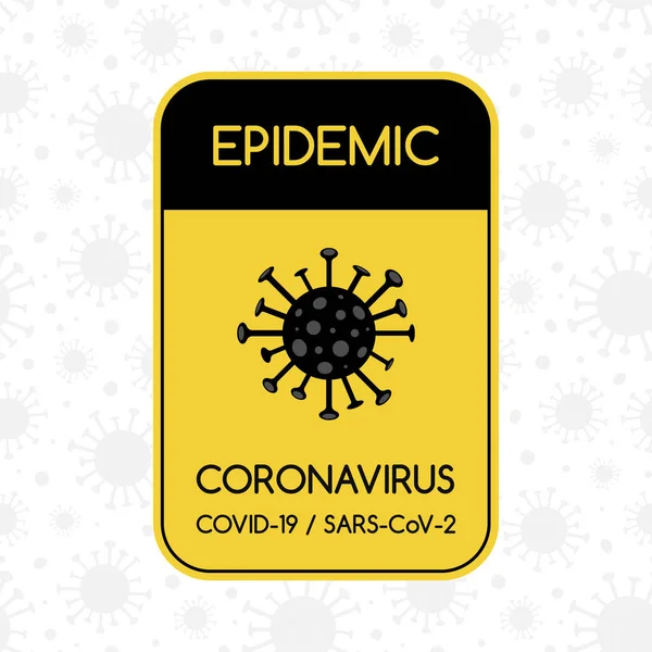 New Deathly Coronavirus Penyakit Berbahaya Covid Epidemik Tanda Perhatian Ilustrasi - Stok Vektor