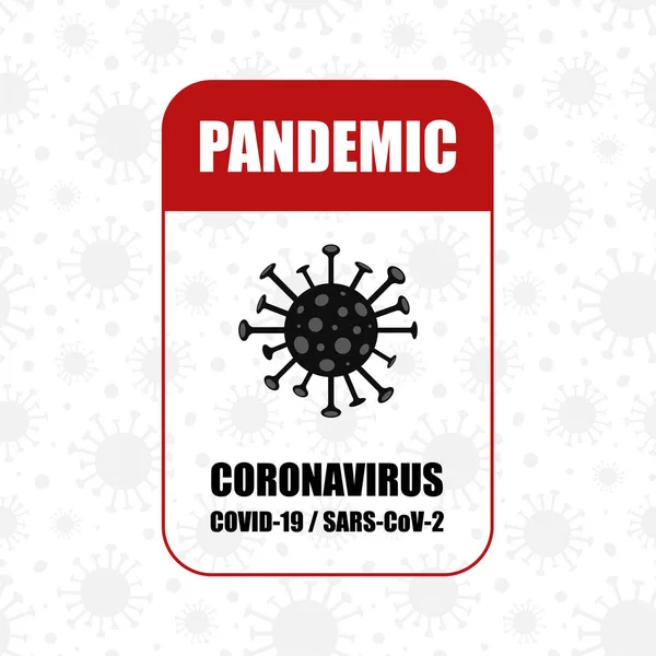 Pandemik Tanda Peringatan New Deathly Coronavirus Penyakit Berbahaya Covid Ilustrasi - Stok Vektor