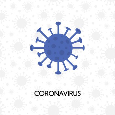 Beyaz arkaplanda Coronavirus yazılıydı. Yeni ölümcül virüs salgını. Vektör illüstrasyonu 