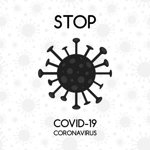 Stop Coronavirus Poster Dengan Virus Dan Teks Penyakit Mematikan Baru - Stok Vektor