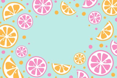 Kopyalama alanı olan meyve arkaplanı. Yaz pankartı konsepti. Vektör