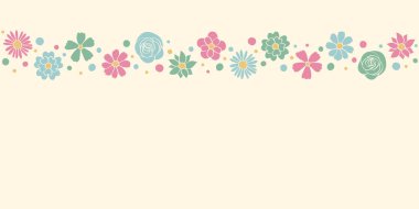 Elle çizilmiş çiçekli bir afiş. Anneler Günü, Kadınlar Günü ve Sevgililer Günü geçmişi. Vektör 