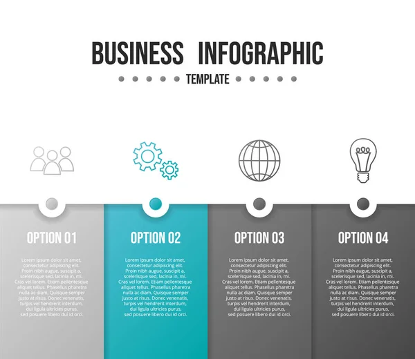 Business Infographic Concept Timeline Business Icons Vector — Stock Vector