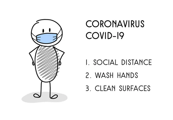 Concepto Prevención Del Coronavirus Nueva Enfermedad Peligrosa Vector — Vector de stock