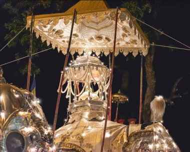 Kandy, Sri Lanka, Aug 2015: Elephant carrying the tooth ofr Buddha relic during the Esala Perahera Festival