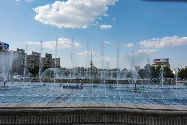 Bucareste România Ago 2019 Jatos Água Fontes — Fotografia de Stock