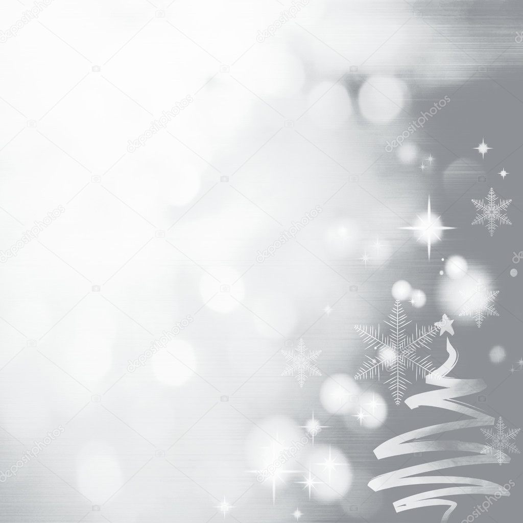 abstract elegant sparkling Christmas tree over grey