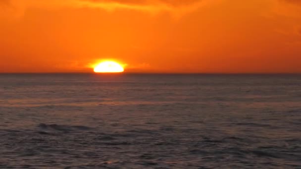 Morze Kaspijskie Zachodzie Słońca Słońce Zachodzi Morzu — Wideo stockowe