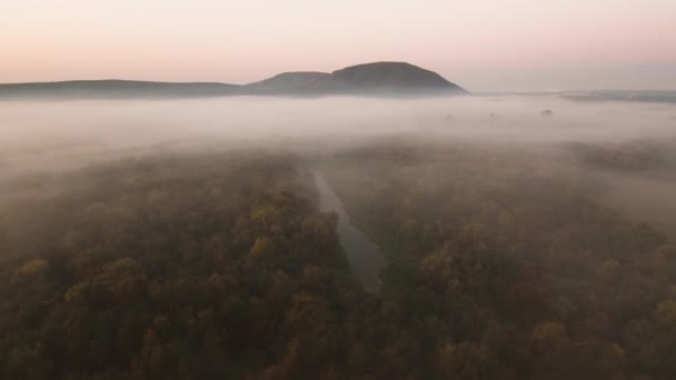 Remain Reef Ancient Sea Composed Limestone Shikhan Kushtau Fog Belaya — Stock Video