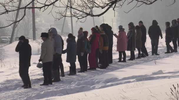 Żywy Łańcuch Obrony Samotnej Góry Kushtau Działania Publiczne Mające Celu — Wideo stockowe