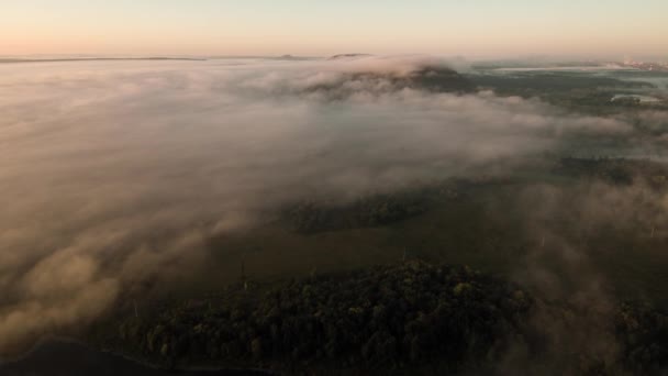 古代海洋中由石灰石石组成的珊瑚礁的残存部分 石山鱼子酱 印度夏天在Belaya河的洪泛区 空中景观 — 图库视频影像