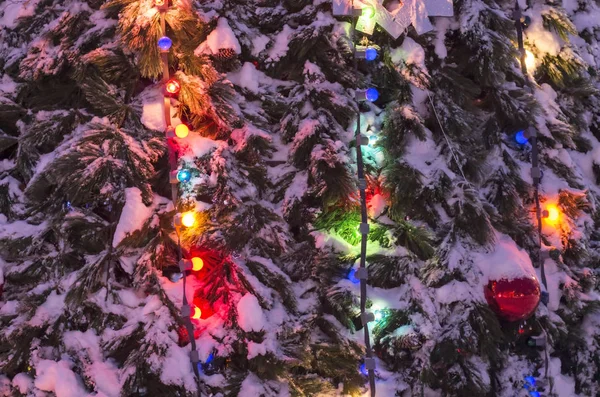 Guirnalda Brillante Árbol Navidad — Foto de Stock