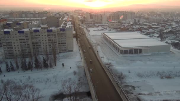 Sterlitamak Een Industriële Stad Winter Smog Stad — Stockvideo