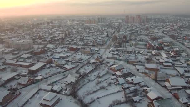 Стерлитамак Промышленный Город Зимой Смог Над Городом — стоковое видео