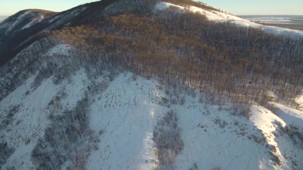 Reste Récif Ancienne Mer Montagne Solitaire Kushtau Vue Aérienne — Video