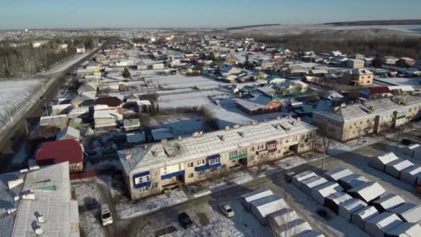 Region Wołgi Baszkir Wieś Verkhneyarkeyevo Zimie Życie Wsi — Wideo stockowe