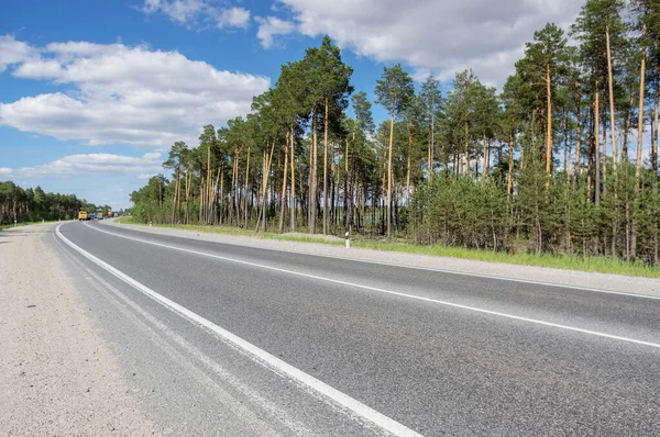 Pusta Autostrada Surgut Kogalym Latem — Zdjęcie stockowe