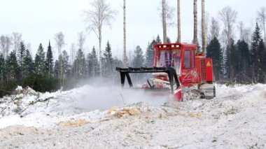 Bir petrol üretim sahasının ıslahı. Lamtrac mulcher LTR8400 iş başında. Çimleri biçiyorum..