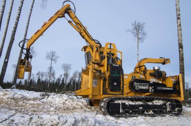 Haydut 2090 parçalayıcı. Ağaç dallarından kesme alanı temizleniyor.