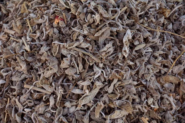 Té negro hojas de té secas sueltas, macro — Foto de Stock