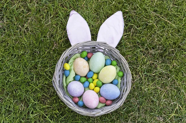 Easter basket with bunny ears