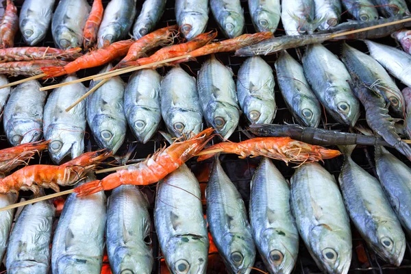 Seafood Segar Panggang Sehat Dan Lezat — Stok Foto
